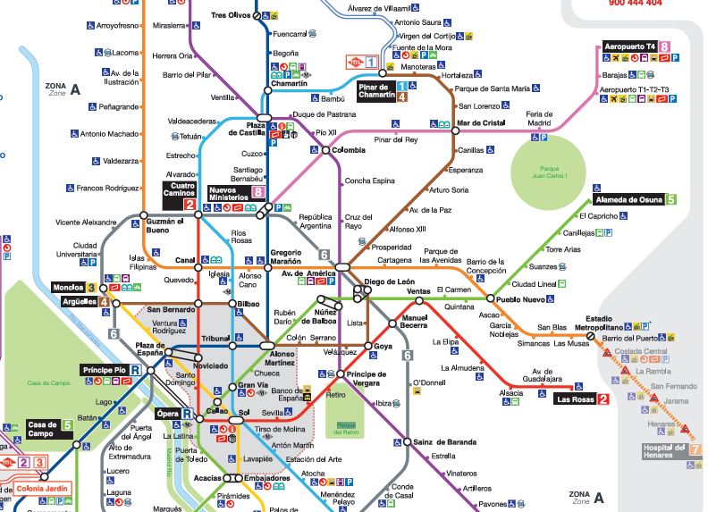 mapa metro madrid desde aeropuerto