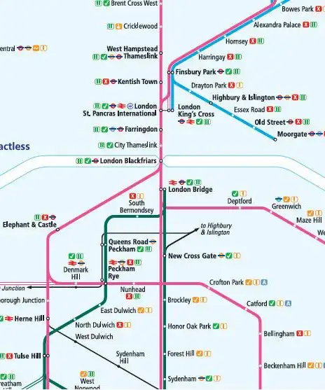 mapa trenes londres